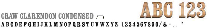 Gemini Letters - Cast Metal Sign Letters Font Styles Craw Clarendon Condensed