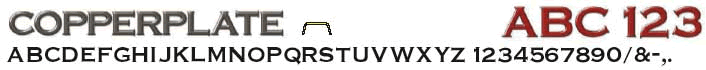 Plastic Sign Letters Font Style Copperplate