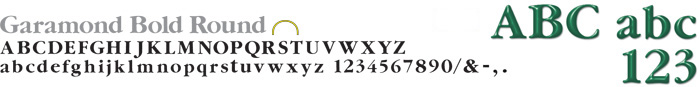 Plastic Sign Letters Font Style Garamond Bold Round