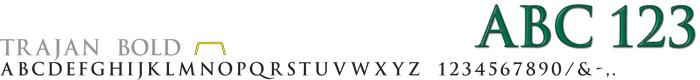 Plastic Sign Letters Font Style Trajan Bold